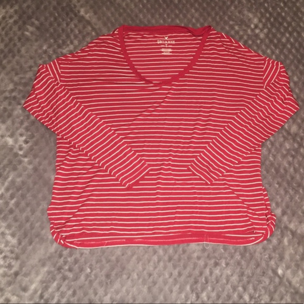 American Eagle Soft&Sexy Red Striped Long Sleeve!
